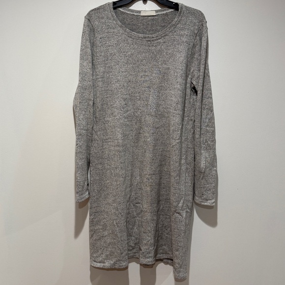 CP Shades Cotton Basic Short Dress Medium M Gray Casual Neutral Essential Staple - Picture 1 of 10
